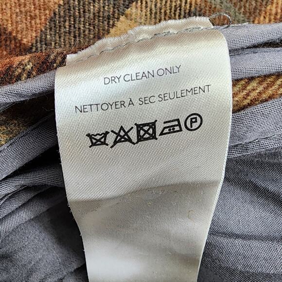 Free People Blazer Womens L Neutral Brown Mari Heavyweight Wool Blend Plaid - Picture 7 of 11